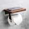 Wall Mount Wooden Toilet Paper Holder Bathroom Storage Shelf With Phone Holder Towel Roll Shelf For 6