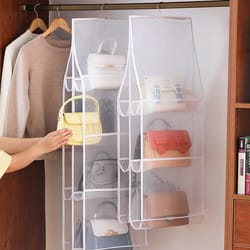 transparent hanging handbag organizer closet storage bag clear sundry shoe hanger wardrobe pouch accessories