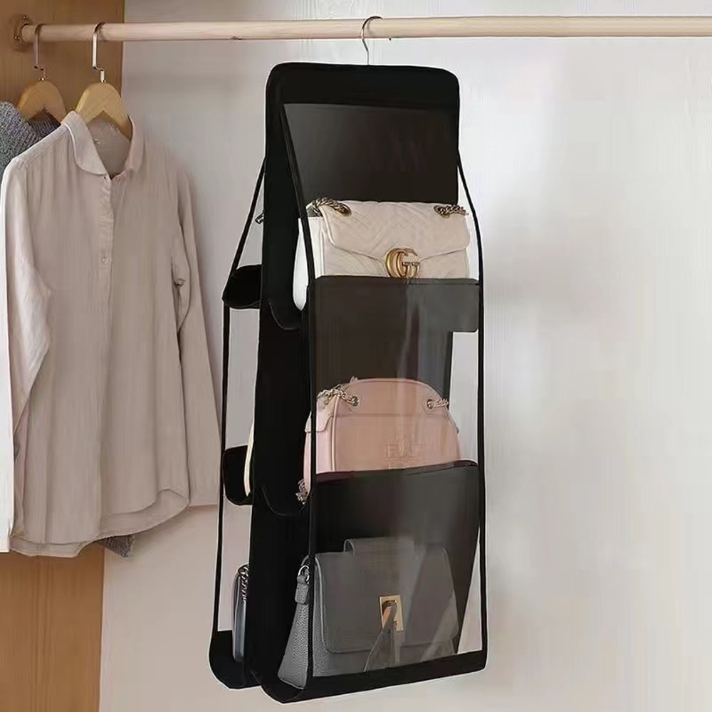 Transparent Hanging Handbag Organizer Closet Storage Bag Clear Sundry Shoe Hanger Wardrobe Pouch Ac 6