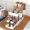 Non-Slip Double-Layer Pull-Out Storage Rack Multifunctional Box with Five Hooks for Kitchen and Bathroom Sink Storage