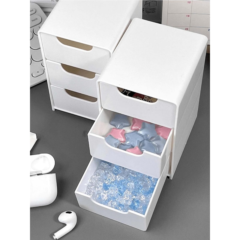 Mini Desktop Organizer Storage Box For Jewelry Earrings Rings Necklaces Lipstick Cosmetics With Dra 3