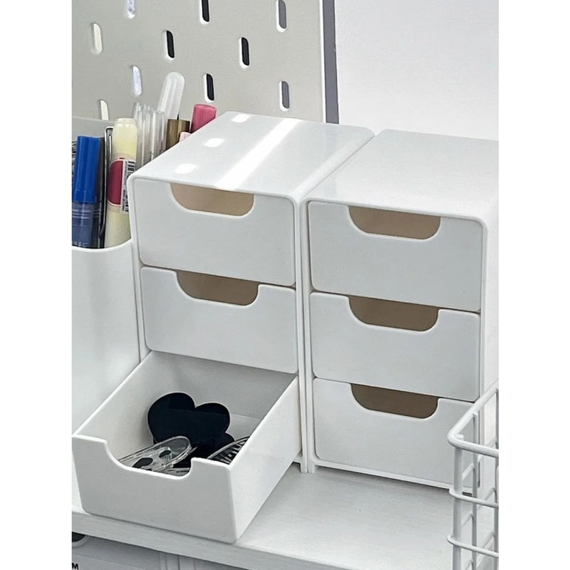 Mini Desktop Organizer Storage Box For Jewelry Earrings Rings Necklaces Lipstick Cosmetics With Dra 4