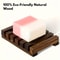 SelfDraining Elegant Wooden Soap Dish Natural Wood Finish Soap Box For Bathroom Decor 2