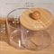 Space Saving Clear Cotton Pad Swab Organizer with Bamboo Lid Dual Compartment Storage Box for Bathroom Vanity