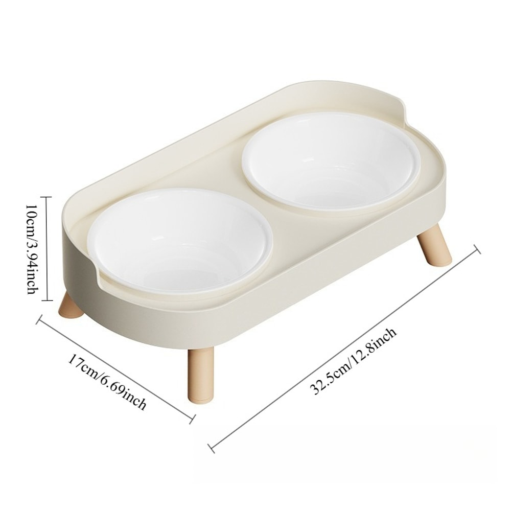 Double Pet Bowl No Spill Elevated Feeder With Stand Anti Slip Neck Support For Cats And Dogs 5
