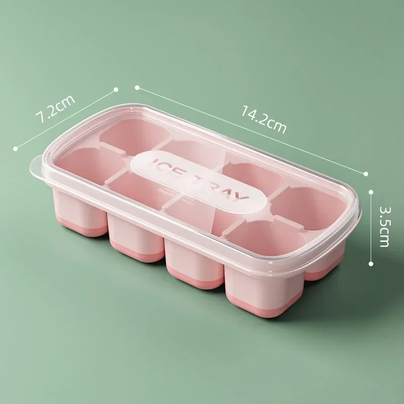 Reusable Square Ice Cube Trays For Freezer Block Ice Molds Ice Maker For Cocktails Whiskey 8
