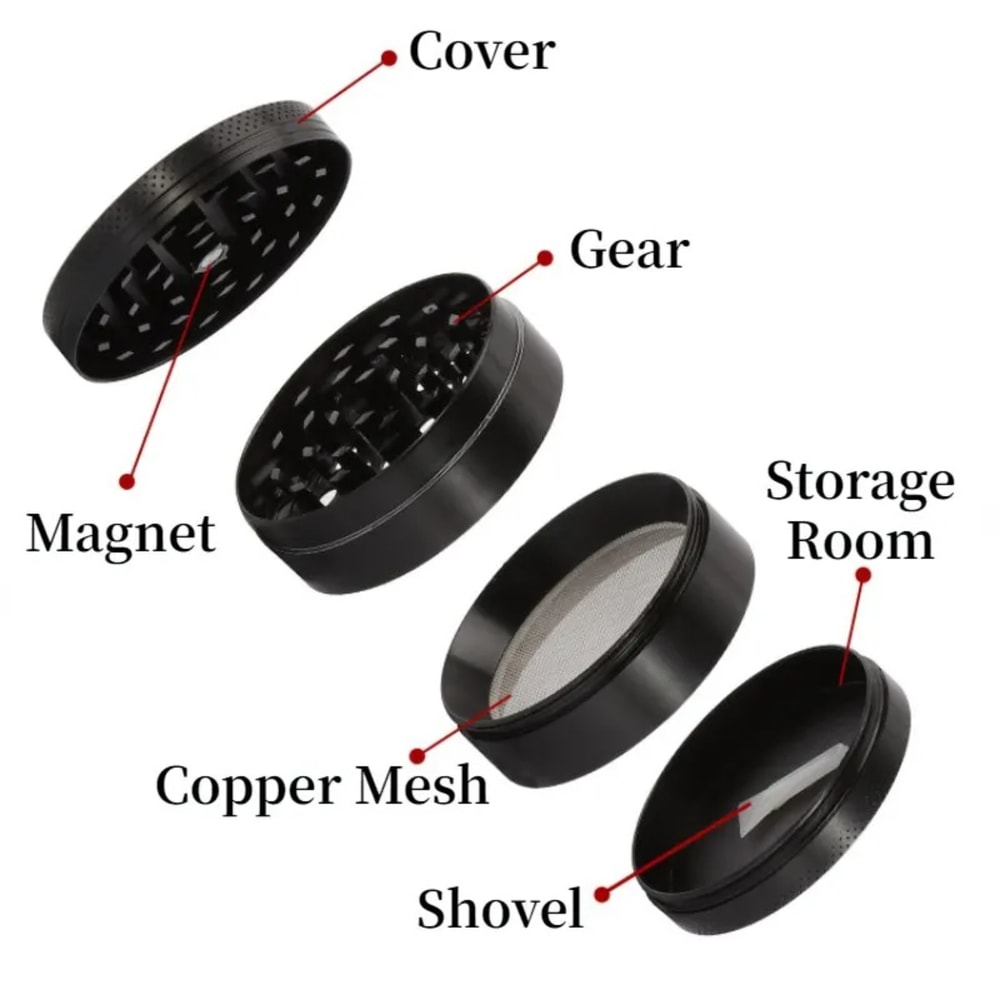 Metal Spice Grinder Smooth Aluminumzinc Alloy Herbal Tool With Scraper 5