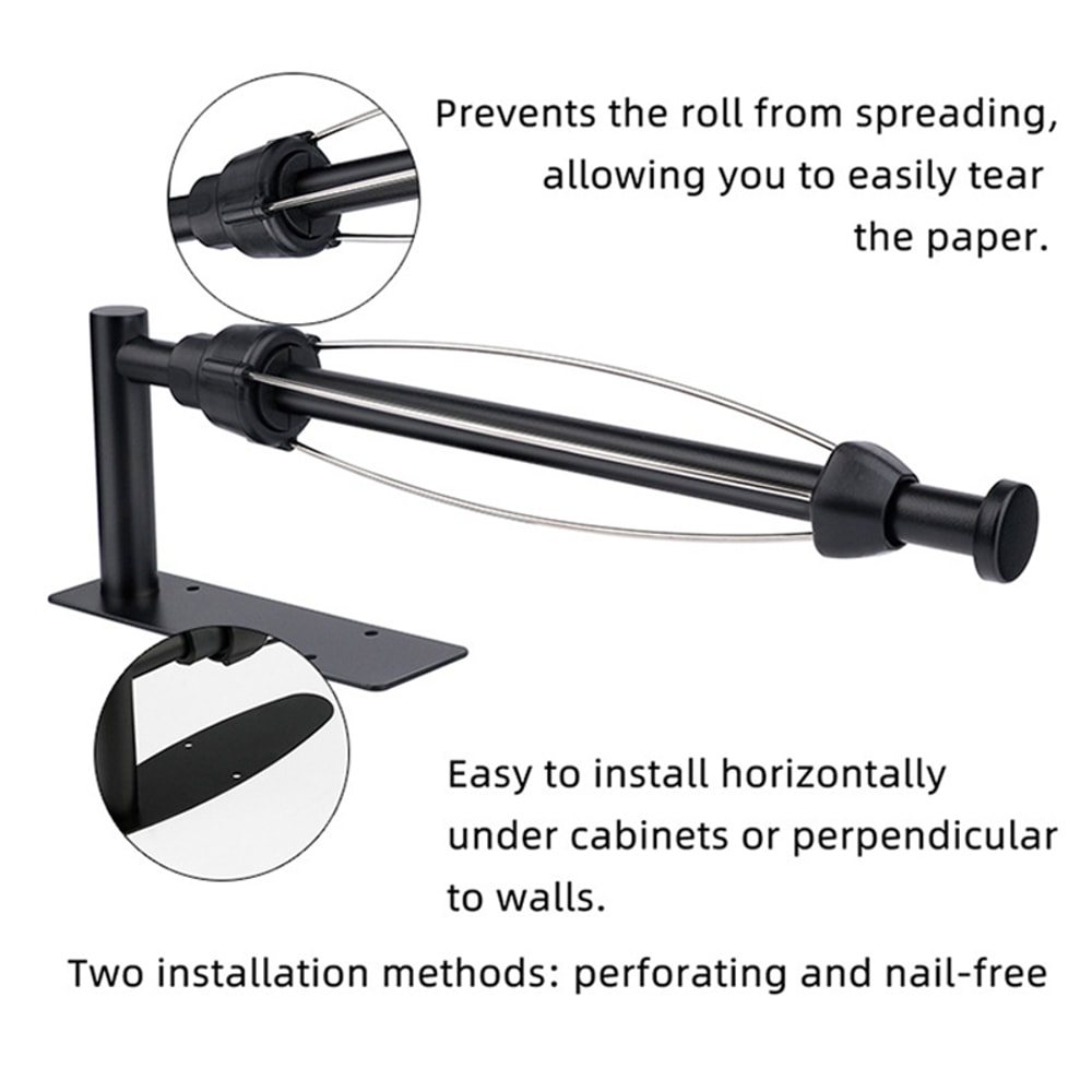 Punchfree Adhesive Bathroom Paper Towel Holder Stainless Steel Toilet Paper Storage Rack 3