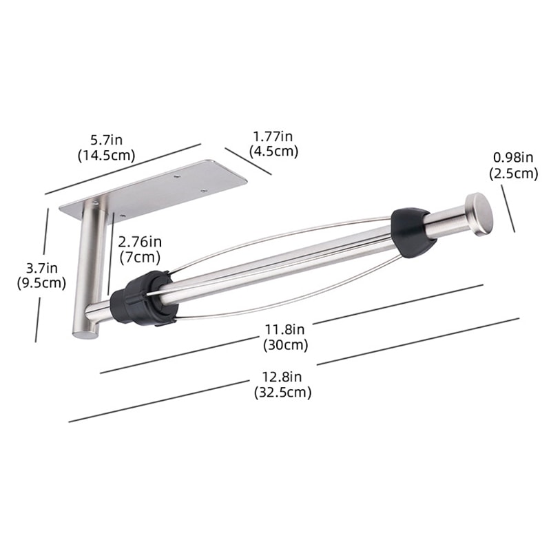 Punchfree Adhesive Bathroom Paper Towel Holder Stainless Steel Toilet Paper Storage Rack 5