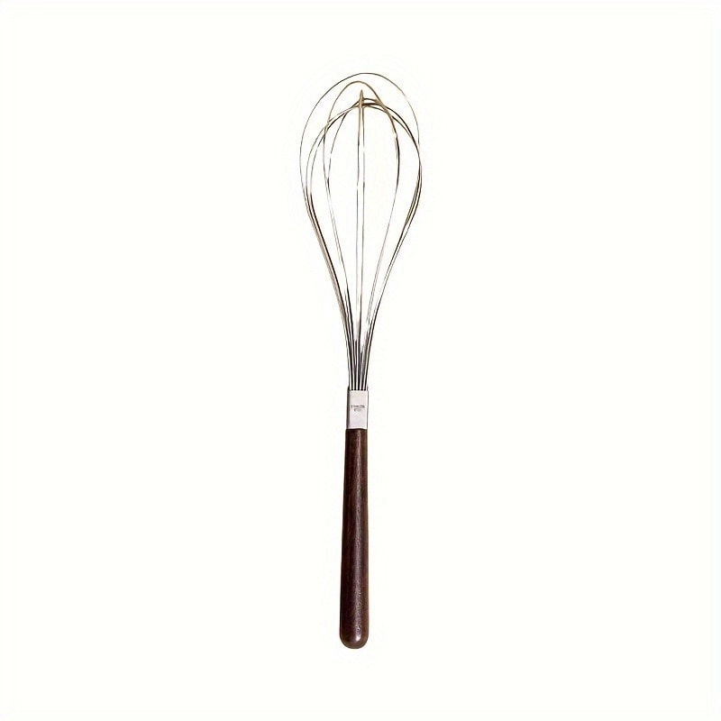 Stainless Steel Egg Beater With Wooden Handle Manual Handheld Mixer For Baking 5