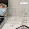 Student Desktop Storage Box With Simplified Acrylic Transparent Three Grid Pen Holder For Office De 5