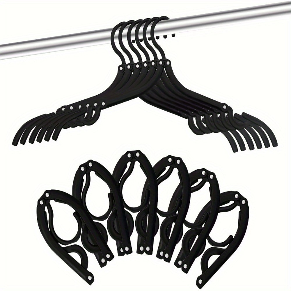 Portable Folding Clothes Hangers Plastic Travel Hangers Foldable Clothes Drying Rack For Travel 0