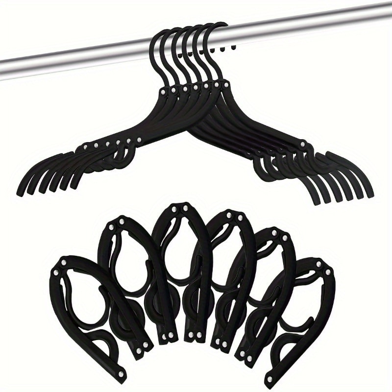 Portable Folding Clothes Hangers Plastic Travel Hangers Foldable Clothes Drying Rack For Travel 0