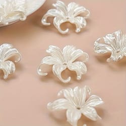 iris flower plastic beads for handcrafted necklaces, earrings, keychains, diy jewelry making supplies