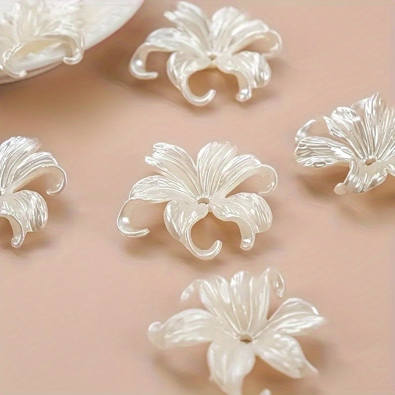 Iris Flower Plastic Beads for Handcrafted Necklaces, Earrings, Keychains, DIY Jewelry Making Supplies