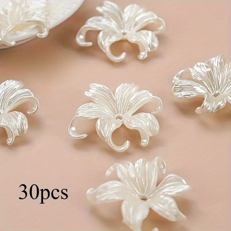 Iris Flower Plastic Beads for Handcrafted Necklaces, Earrings, Keychains, DIY Jewelry Making Supplies
