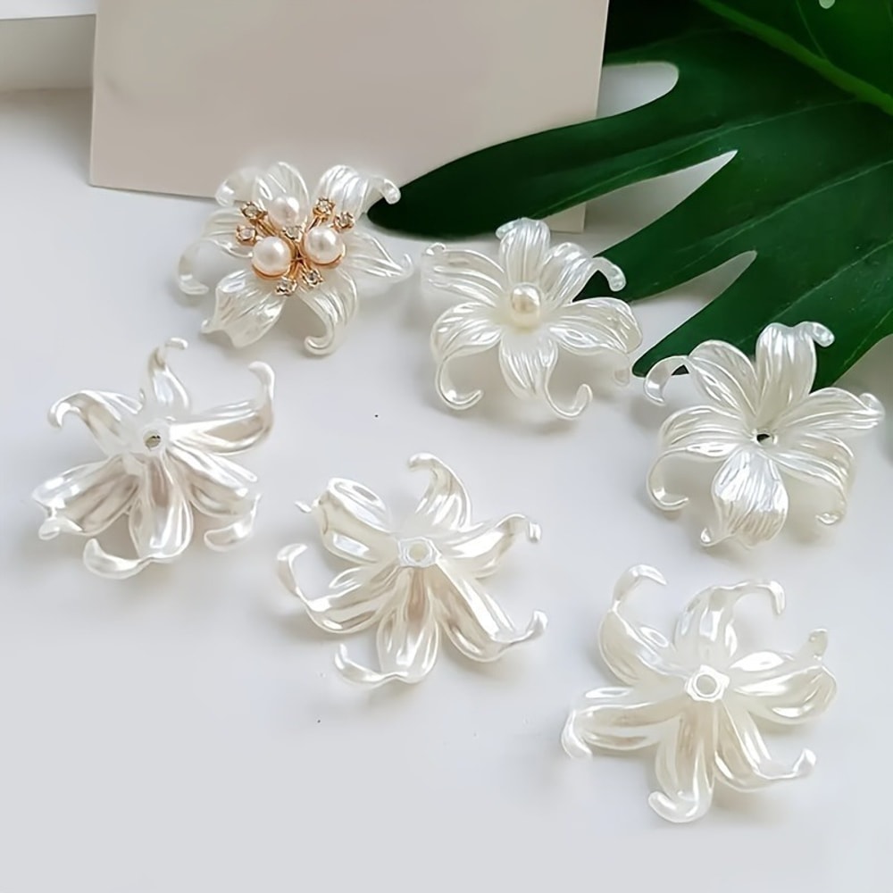 Iris Flower Plastic Beads for Handcrafted Necklaces, Earrings, Keychains, DIY Jewelry Making Supplies