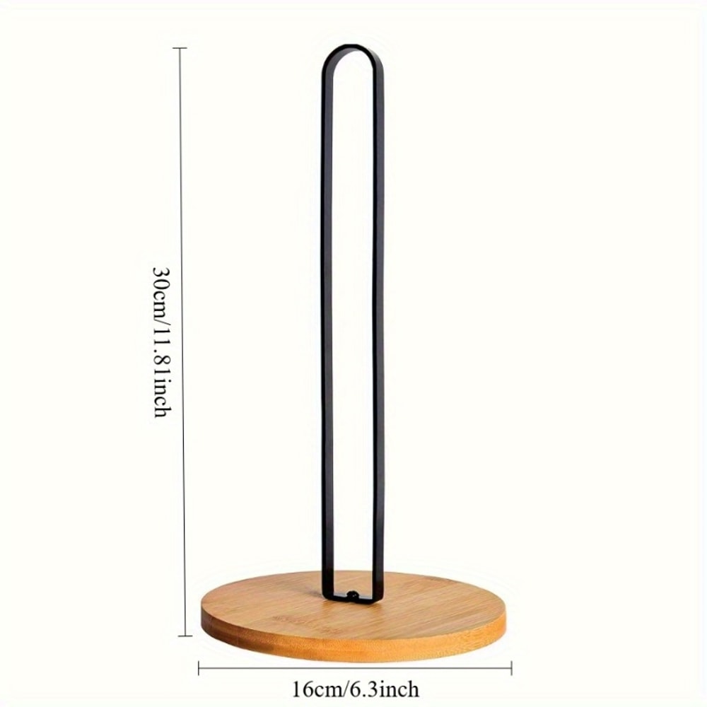 NordicStyle Bamboo Base Paper Towel Holder FreeStanding Vertical Storage Rack Countertop Mounting 4