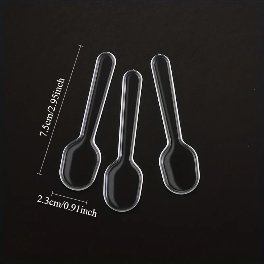 Disposable Mini Clear Plastic Spoons Flatware For Jelly Ice Cream Dessert Tiny Transparent Spoons 4