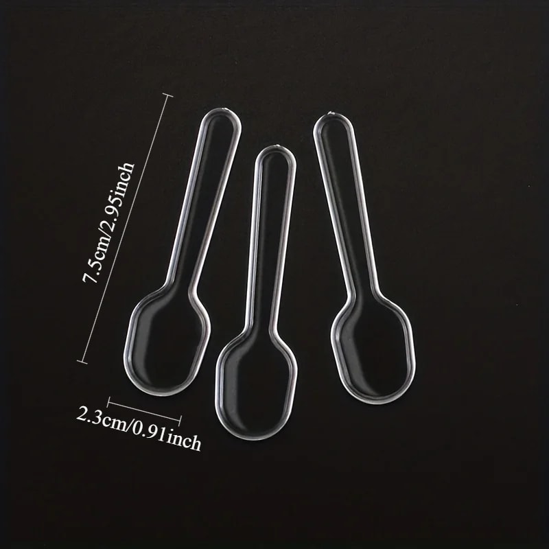 Disposable Mini Clear Plastic Spoons Flatware For Jelly Ice Cream Dessert Tiny Transparent Spoons 4