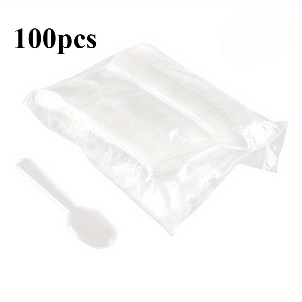 Disposable Mini Clear Plastic Spoons Flatware For Jelly Ice Cream Dessert Tiny Transparent Spoons 6