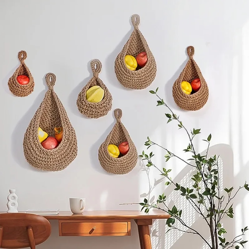 Hanging Wall Storage Basket Organizer For Vegetables Fruits And Kitchen Decor 0