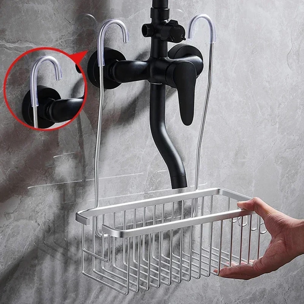 Aluminium Bathroom Shelf Without Drilling Shower Shelf Storage Shampoo Holder Organizer 1