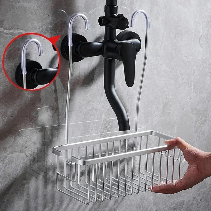 Aluminium Bathroom Shelf Without Drilling Shower Shelf Storage Shampoo Holder Organizer 1