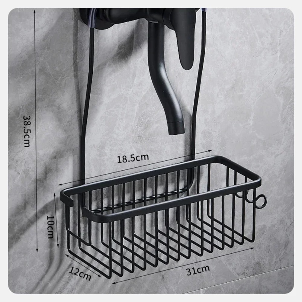 Aluminium Bathroom Shelf Without Drilling Shower Shelf Storage Shampoo Holder Organizer 4