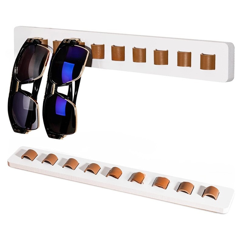 Eyeglass Rack Wooden Wall Mounted Glasses Storage Organizer for Sunglasses