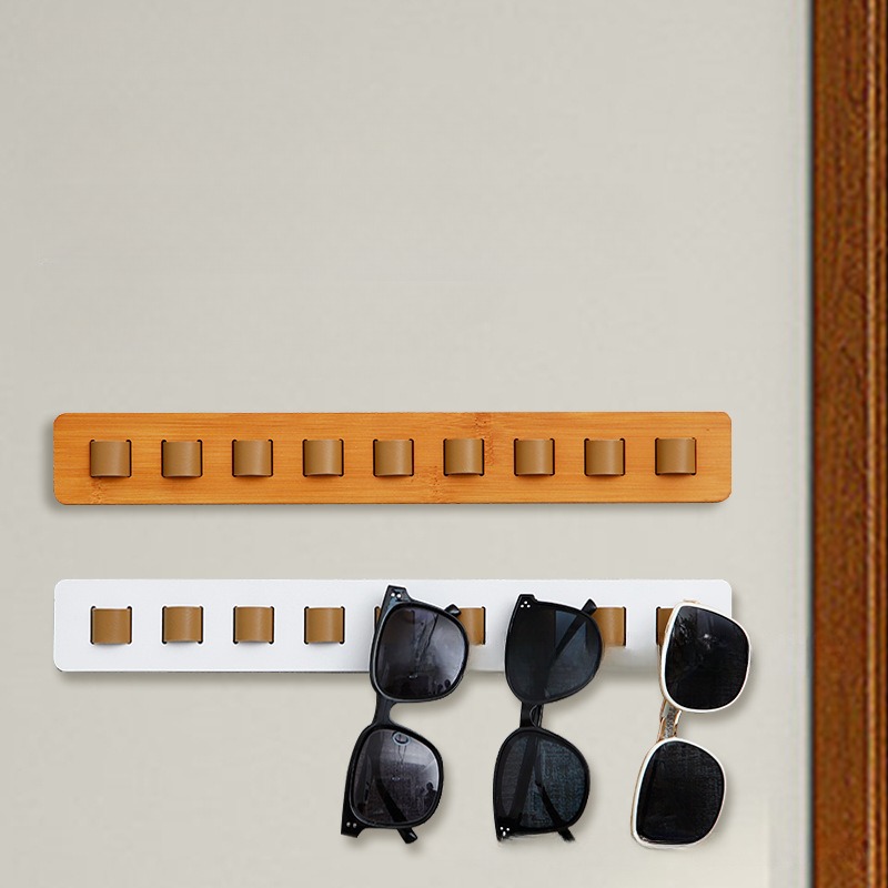 Eyeglass Rack Wooden Wall Mounted Glasses Storage Organizer for Sunglasses