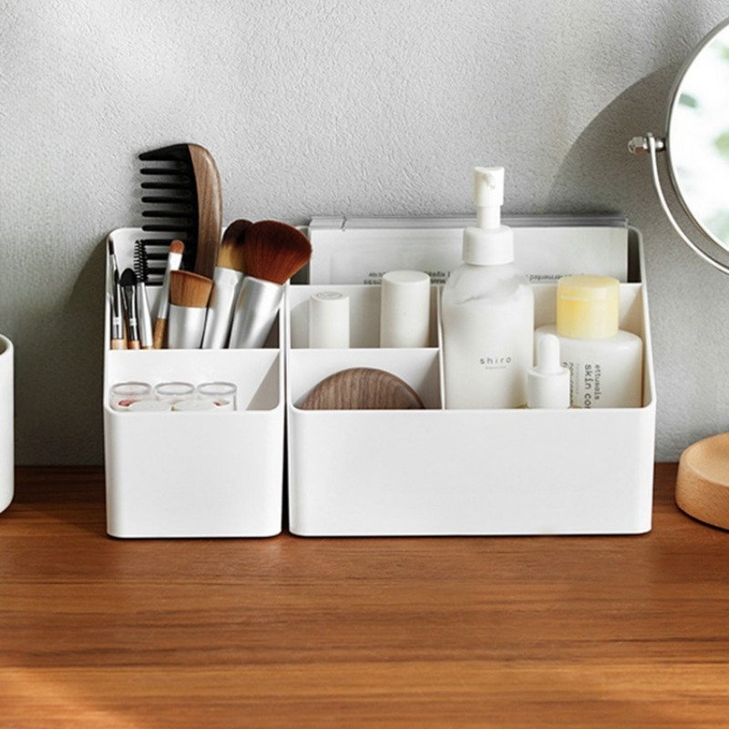 Multifunctional Desktop Storage Box Home Office & Remote Control Organizer, Gift-Worthy Plastic Organizer for Cosmetic