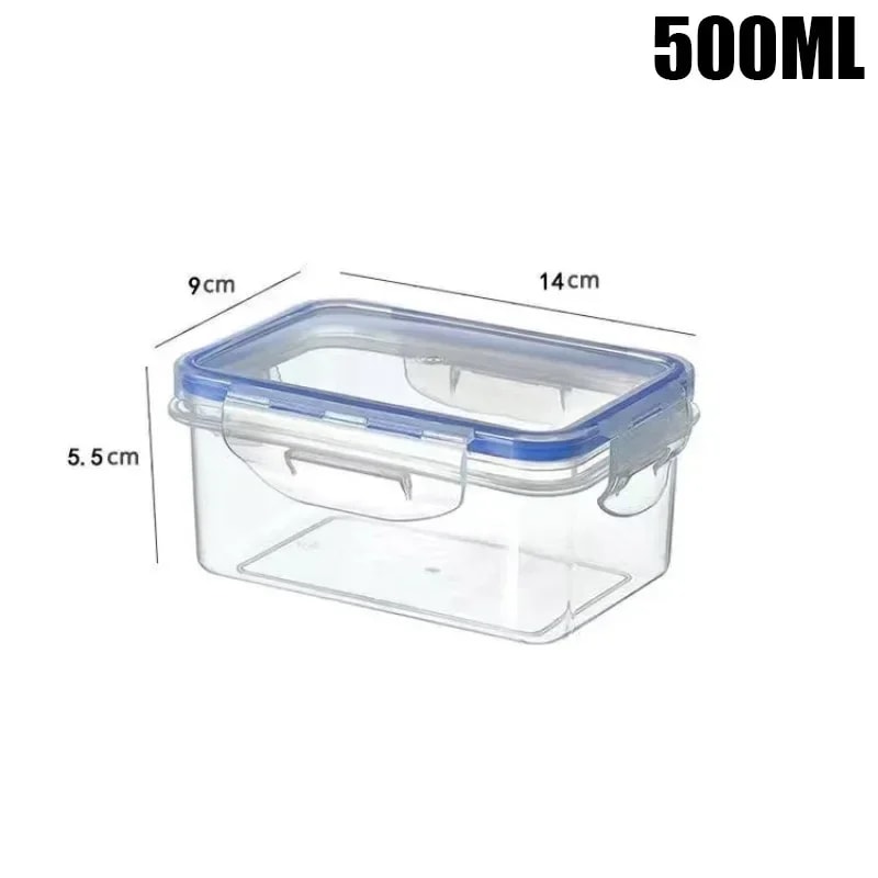 Sealed Refrigerator Storage Box With Lid Microwaveable Lunch Box Plastic Crisper 6