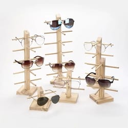 elegant multi-layer wooden sunglass display rack eyeglass & jewelry showcase for multiple pairs