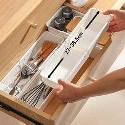 retractable compartment kitchen storage box for cutlery, socks & underwear versatile desktop drawer organizer