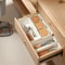 Retractable Compartment Kitchen Storage Box for Cutlery, Socks & Underwear Versatile Desktop Drawer Organizer