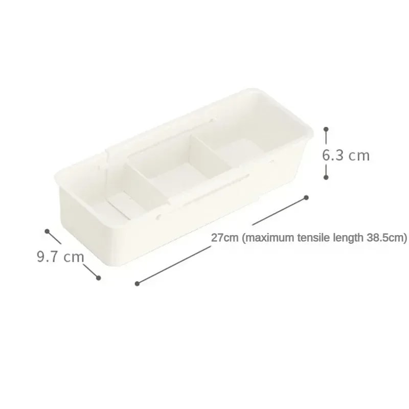 Retractable Compartment Kitchen Storage Box for Cutlery, Socks & Underwear Versatile Desktop Drawer Organizer