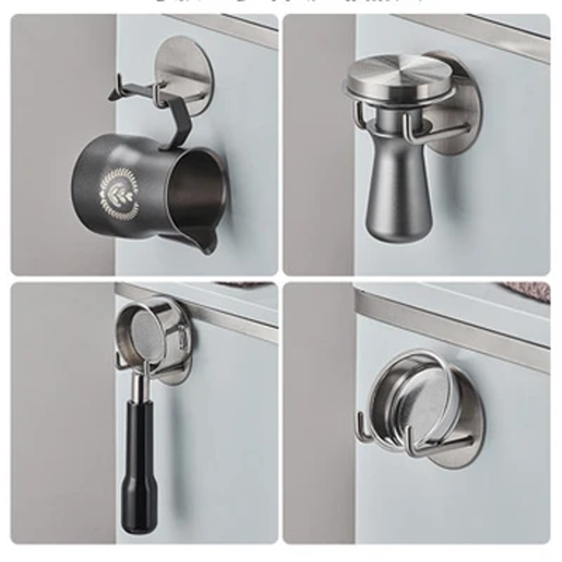 Self-Adhesive Coffee Bottomless Portafilter Holder Rack Cafe Tool for Organized Brewing