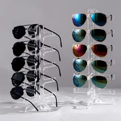 perforation-free multi-layer desktop storage rack for glasses & more