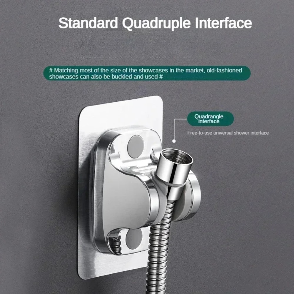 Adjustable Shower Bracket Holder No Punching Easy Installation Bathroom Accessory 3
