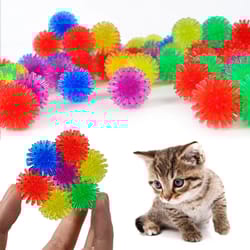interactive pet cat bouncy ball toy soft tip, colorful chew accessory for fun play