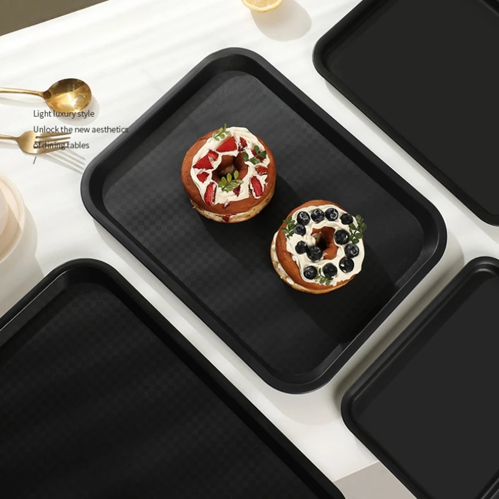 Non-Slip Melamine Serving Tray for Restaurants & Tea Service