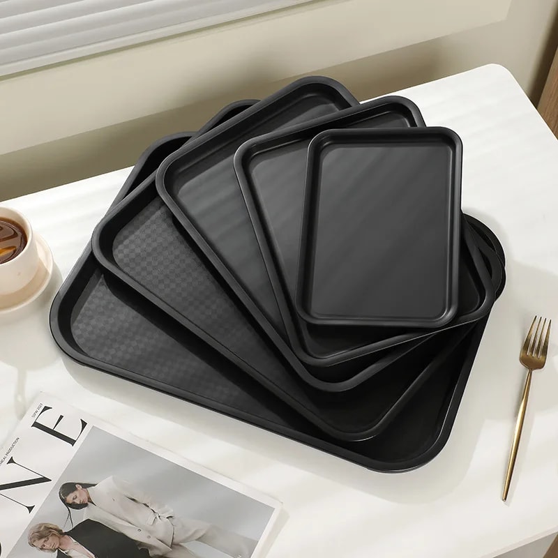Non-Slip Melamine Serving Tray for Restaurants & Tea Service
