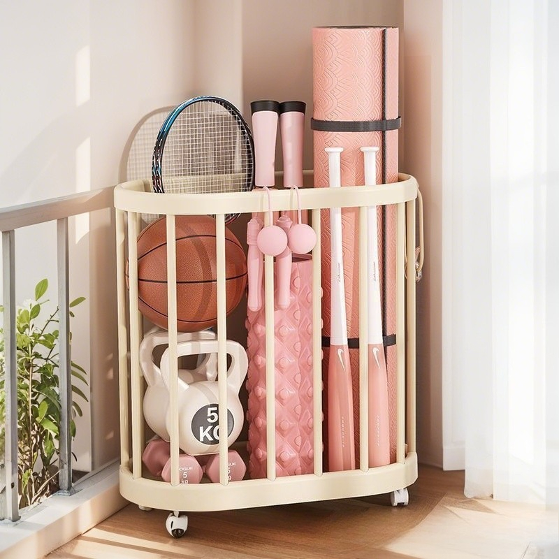 Heavy-Duty Storage Cart with Wheels for Yoga Mats & Fitness Gear Multi-Purpose Organizer