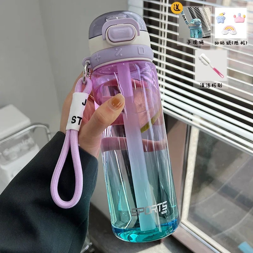 Gradient Sports Water Bottle With Straw Large Capacity For Outdoor Activities 4