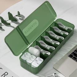 cable storage box organizer with compartments reusable data cable storage case for home or travel