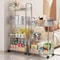 Multilayer Transparent Acrylic Storage Trolley with Wheels Mobile Shelf for Living Room, Bathroom & Snacks