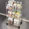 Multilayer Transparent Acrylic Storage Trolley with Wheels Mobile Shelf for Living Room, Bathroom & Snacks