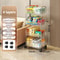 Multilayer Transparent Acrylic Storage Trolley with Wheels Mobile Shelf for Living Room, Bathroom & Snacks