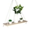 Wooden Hanging Plant Shelf with Hemp Rope Floating Wall Mounted Tray for Home, Garden, and Living Room Decoration
